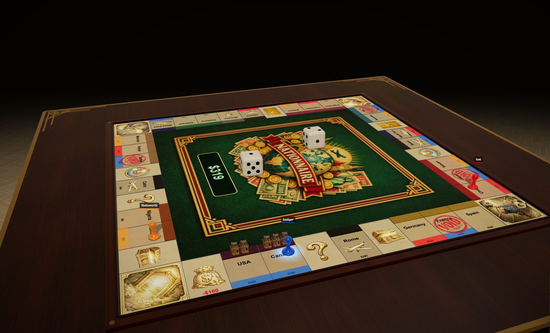 Nationnaire Board with Buildings