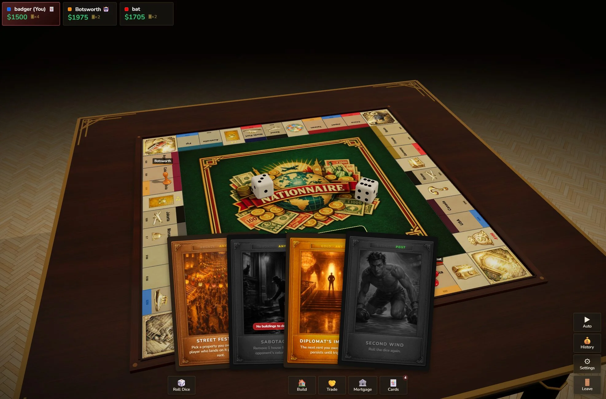 Action Kards in gameplay